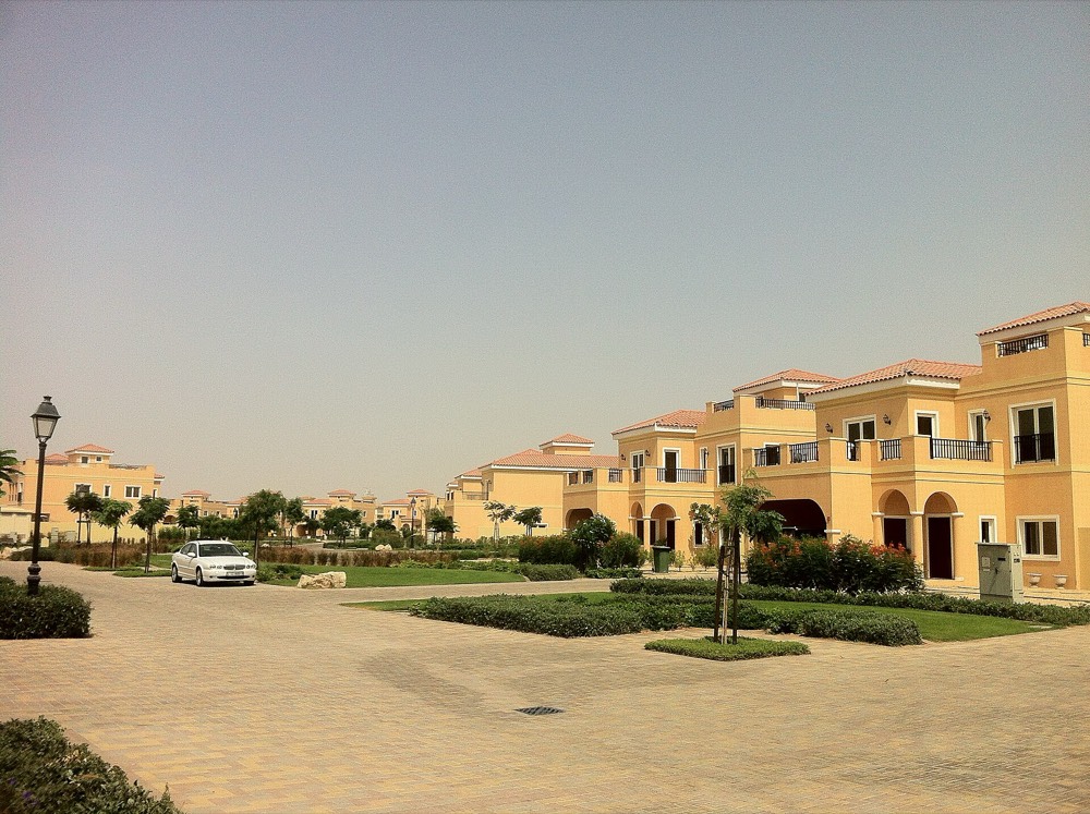 A street of family villas in Dubai